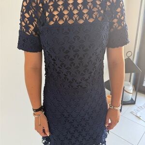 Sugarlips Navy Lace Mini Dress